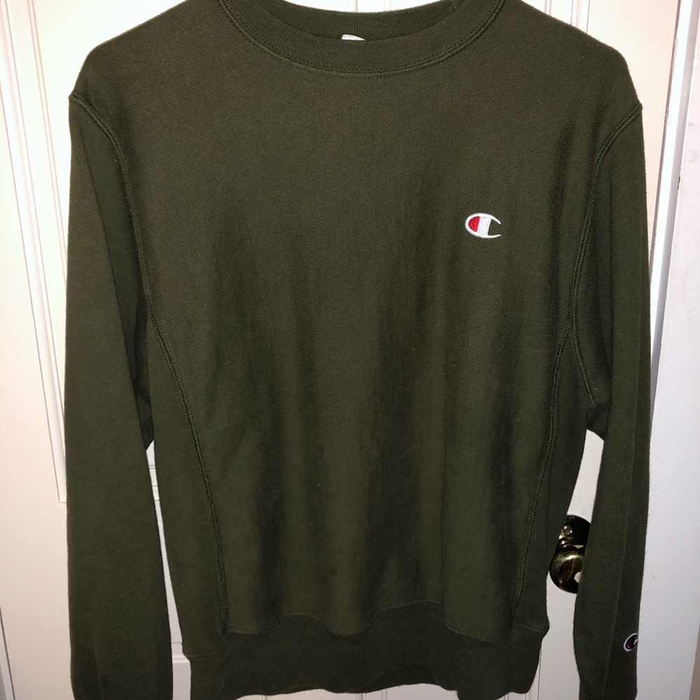 Green Champion Reverse Weave Crewneck Sweatshirt